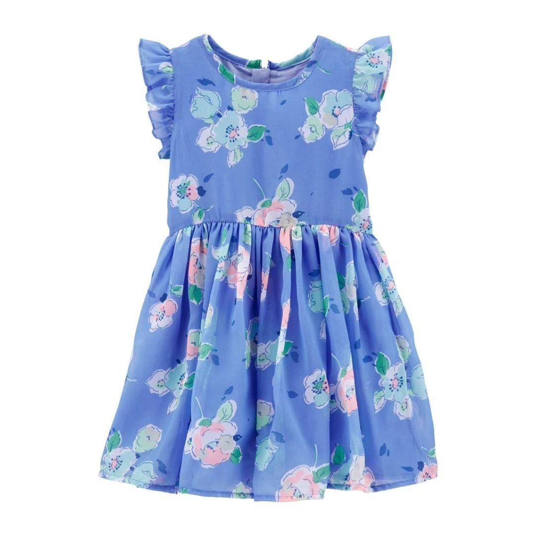 VESTIDO OSHKOSH FLORAL AZUL NIÑA - Mibebu -  Ropa Infantil