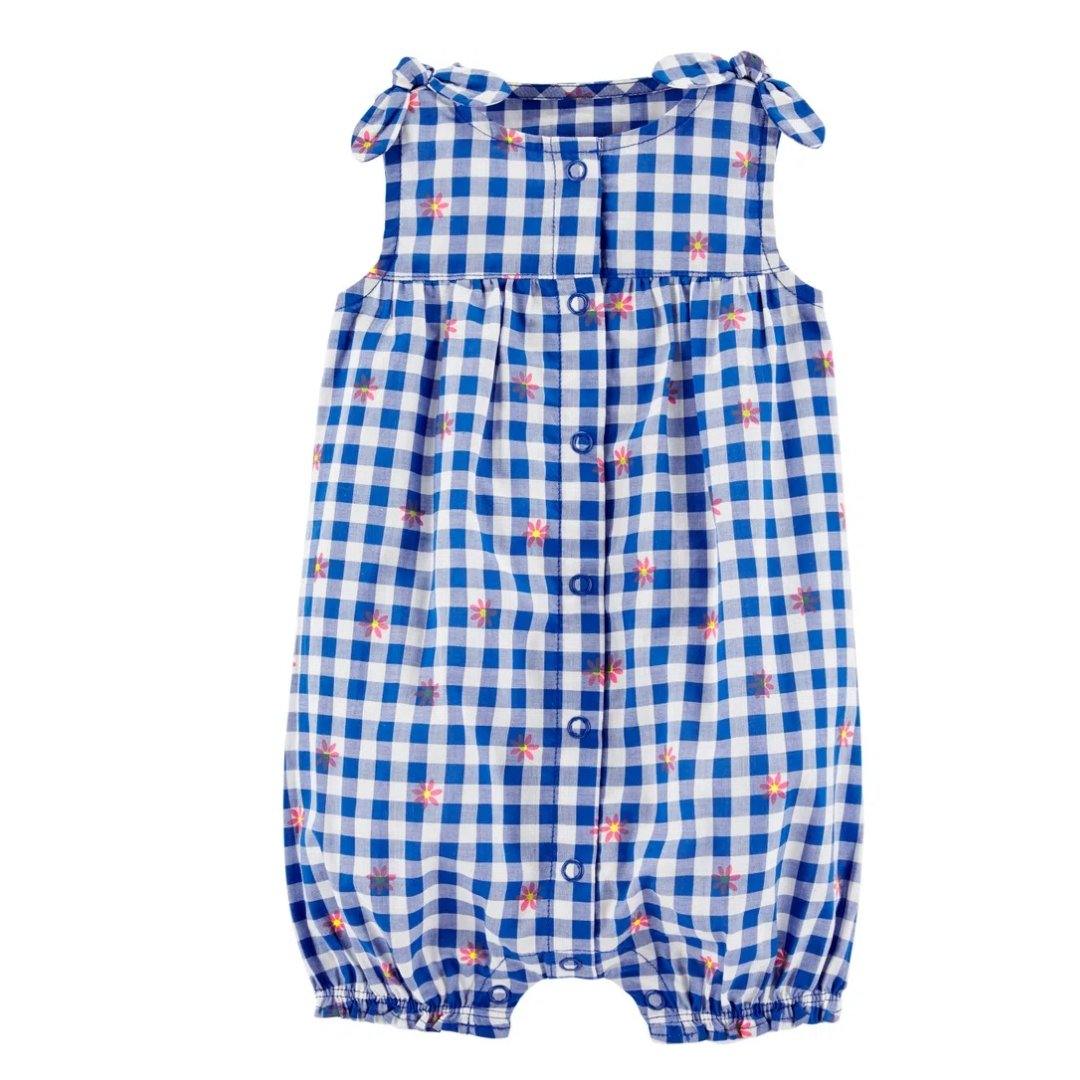 JUMPER PAÑALERO CUADRADO AZUL CARTERS NIÑA - Mibebu -  Ropa Infantil