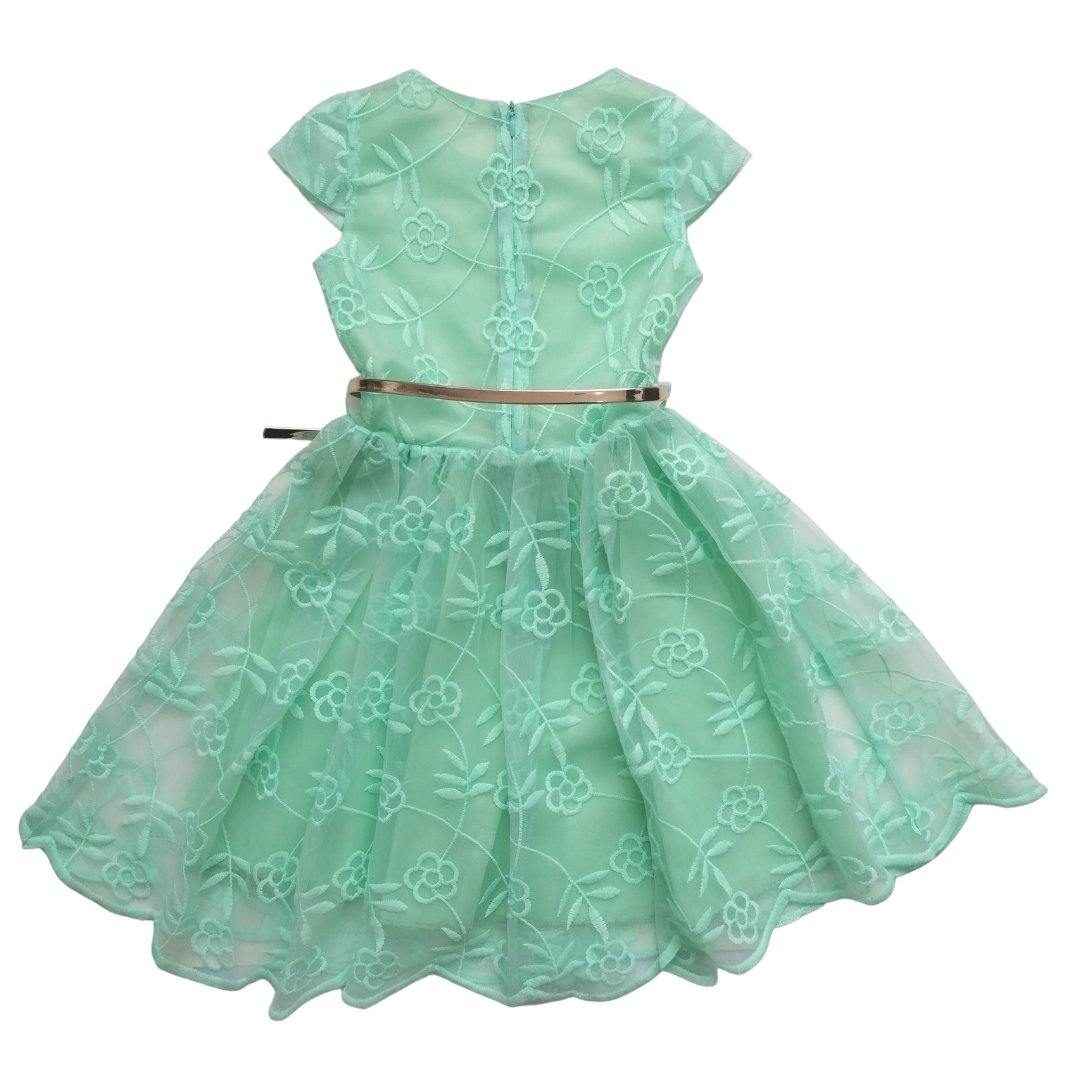 VESTIDO  ENCAJE  MENTA NIÑA - Mibebu -  Ropa Infantil