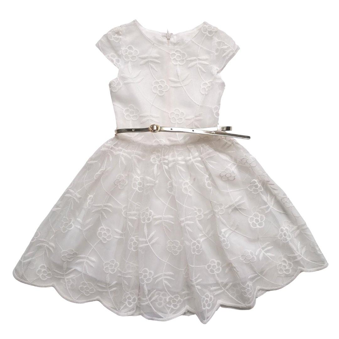 VESTIDO  ENCAJE  BLANCO  NIÑA - Mibebu -  Ropa Infantil