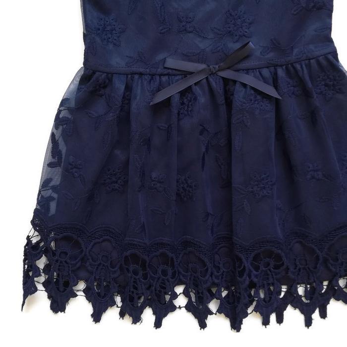 VESTIDO AZUL BORDADO - Mibebu -  Ropa Infantil