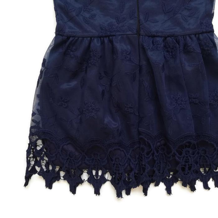 VESTIDO AZUL BORDADO - Mibebu -  Ropa Infantil