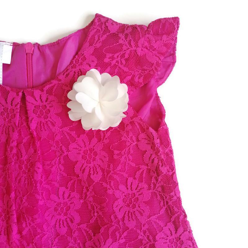 VESTIDO  ENCAJE ROSA NIÑA - Mibebu -  Ropa Infantil