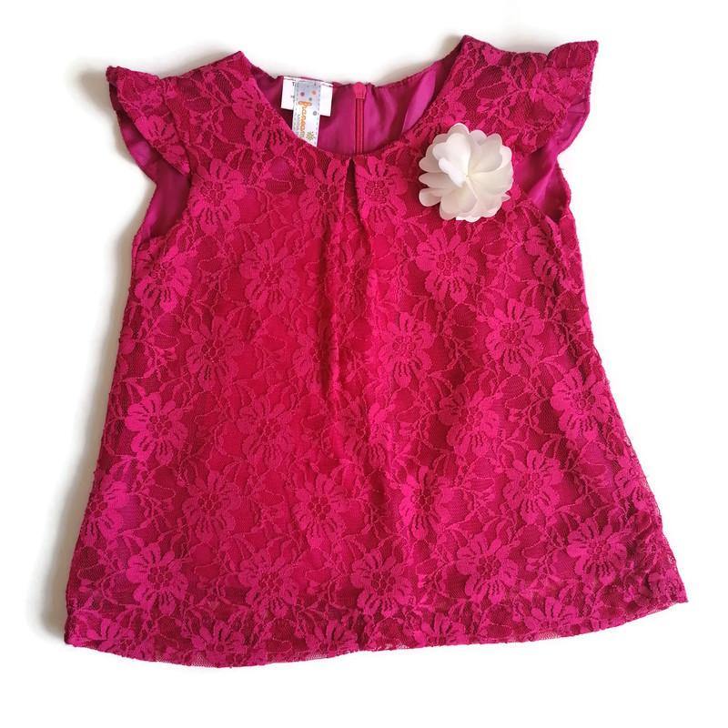 VESTIDO  ENCAJE ROSA NIÑA - Mibebu -  Ropa Infantil