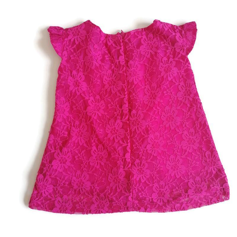 VESTIDO  ENCAJE ROSA NIÑA - Mibebu -  Ropa Infantil