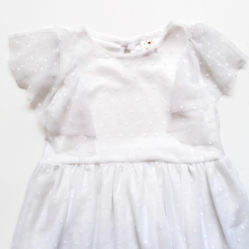 VESTIDO  BLANCO ENCAJE NIÑA - Mibebu -  Ropa Infantil