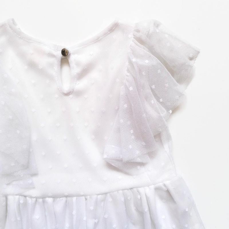 VESTIDO  BLANCO ENCAJE NIÑA - Mibebu -  Ropa Infantil