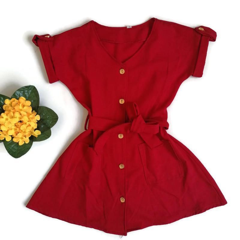 VESTIDO ROJO NIÑA - Mibebu -  Ropa Infantil