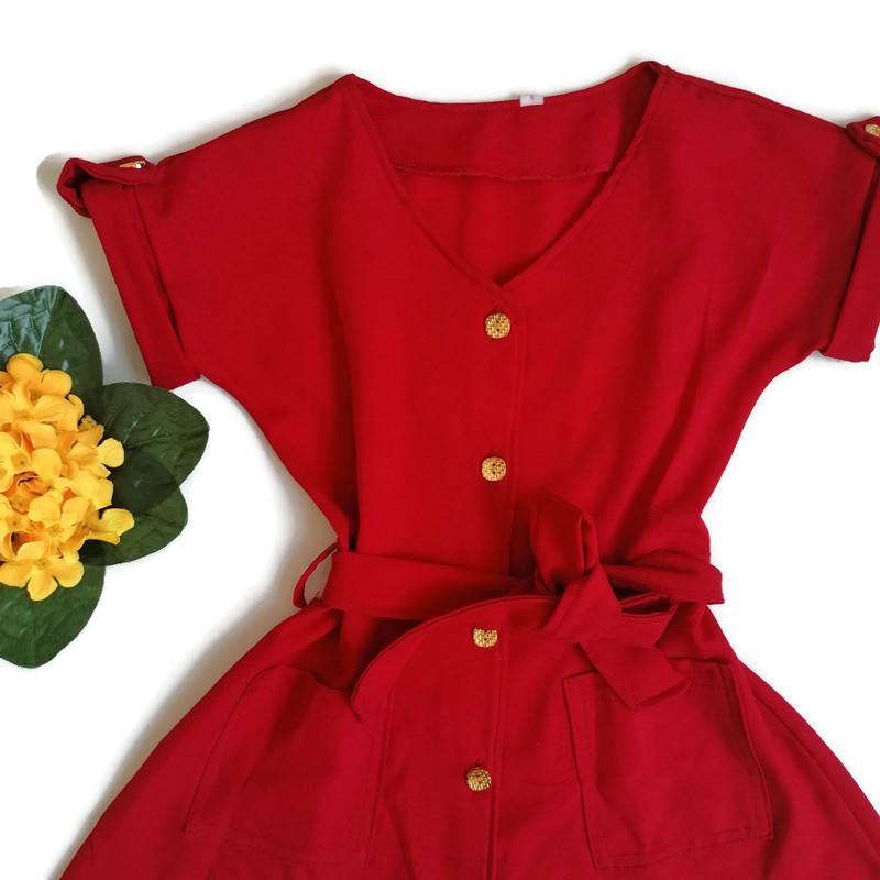 VESTIDO ROJO NIÑA - Mibebu -  Ropa Infantil