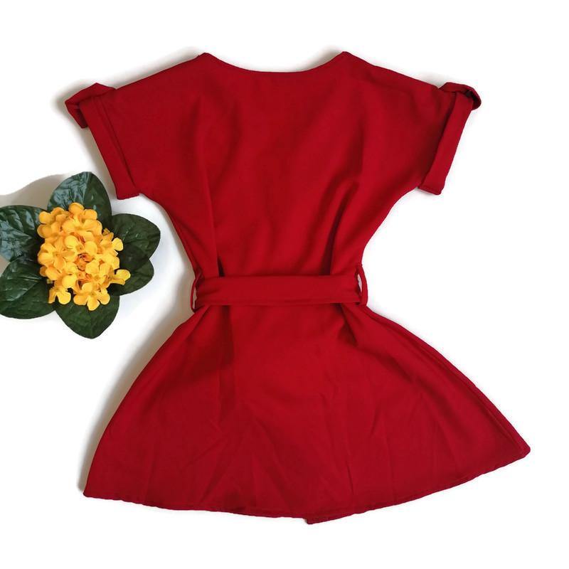 VESTIDO ROJO NIÑA - Mibebu -  Ropa Infantil